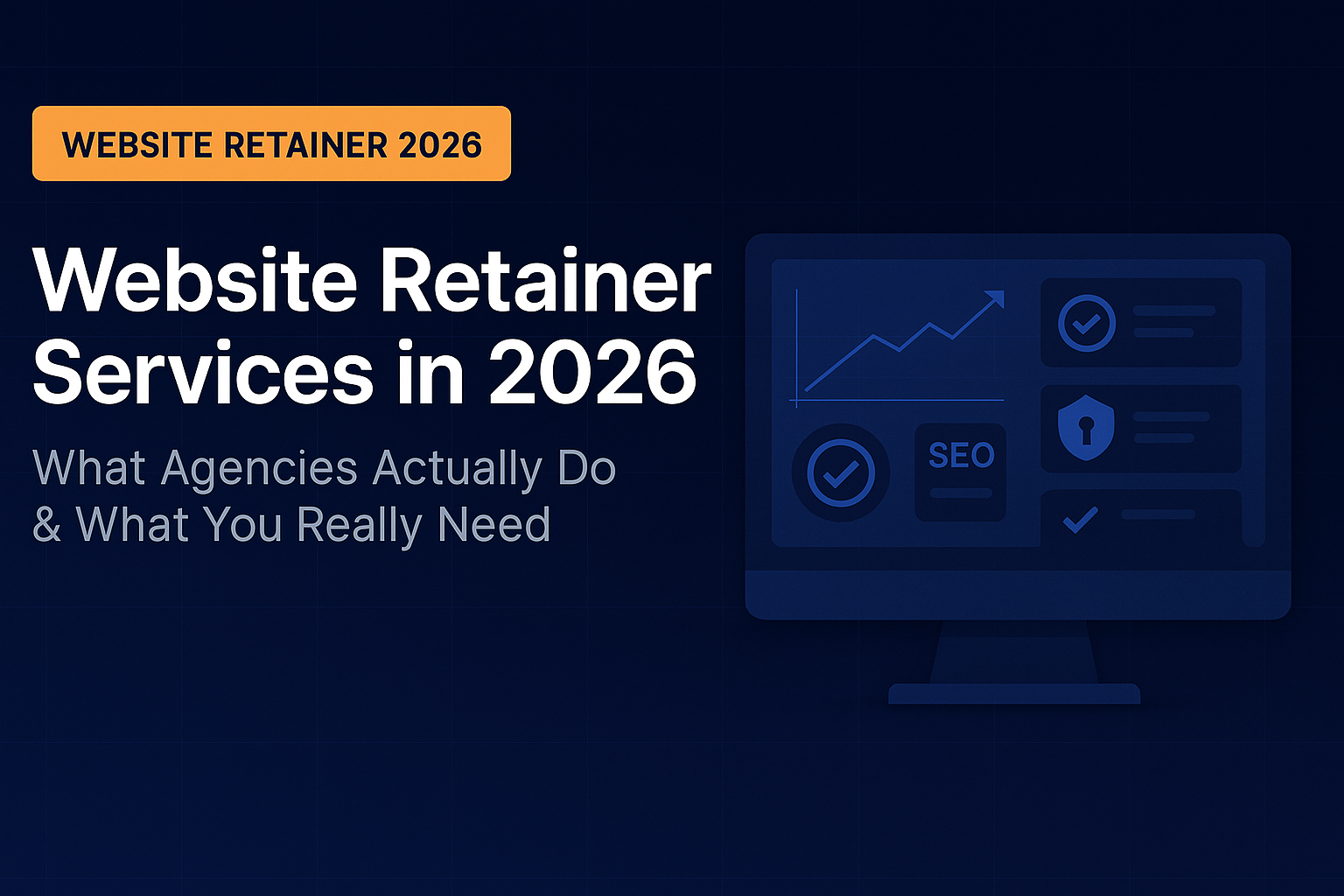Website retainer services in 2026 showing ongoing website management, optimization, and performance monitoring