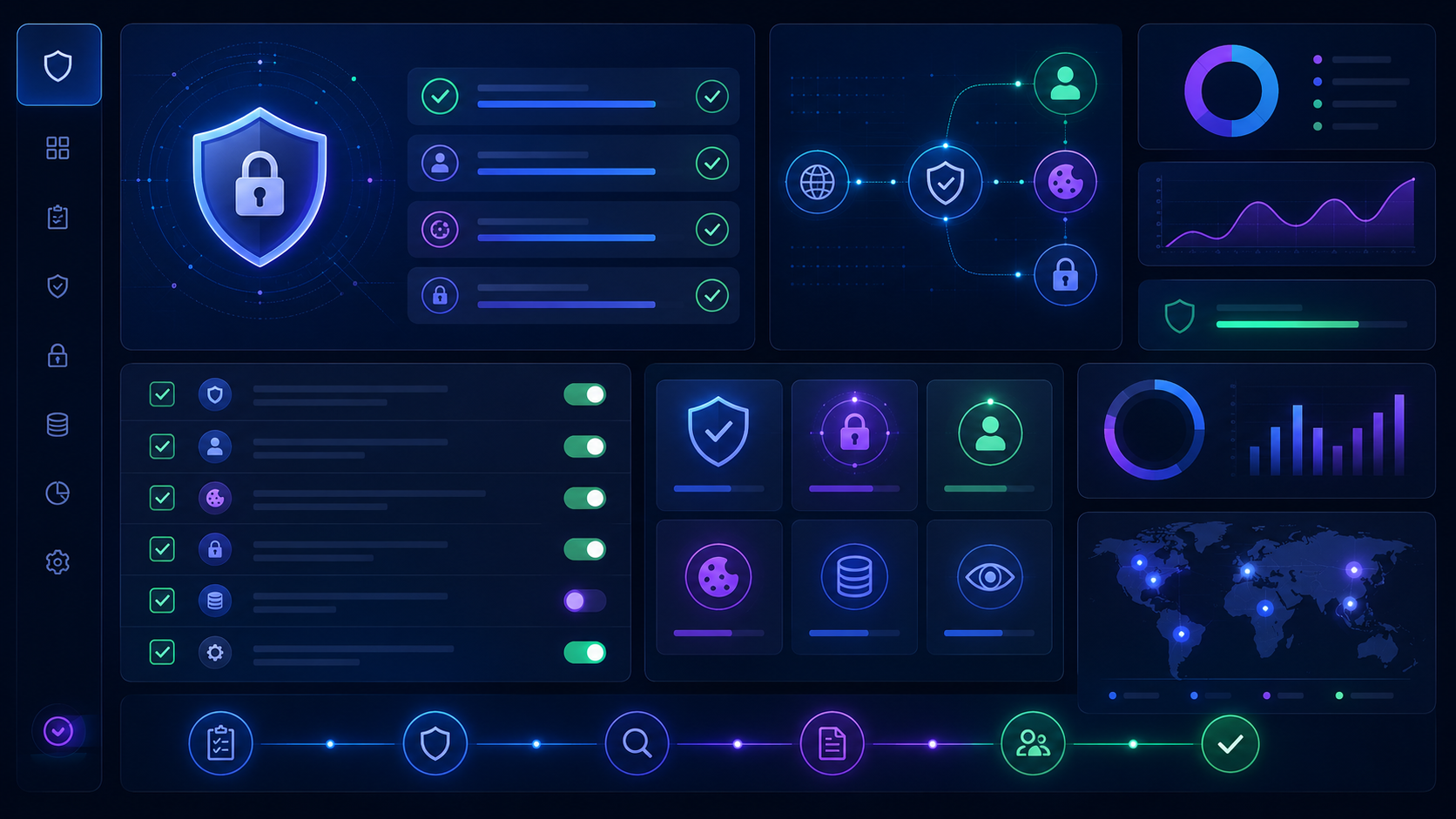 Abstract CIPA compliance checklist interface for business websites